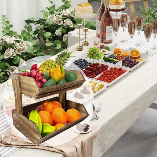 2-Tier Fruit Basket Kitchen Storage - Front View