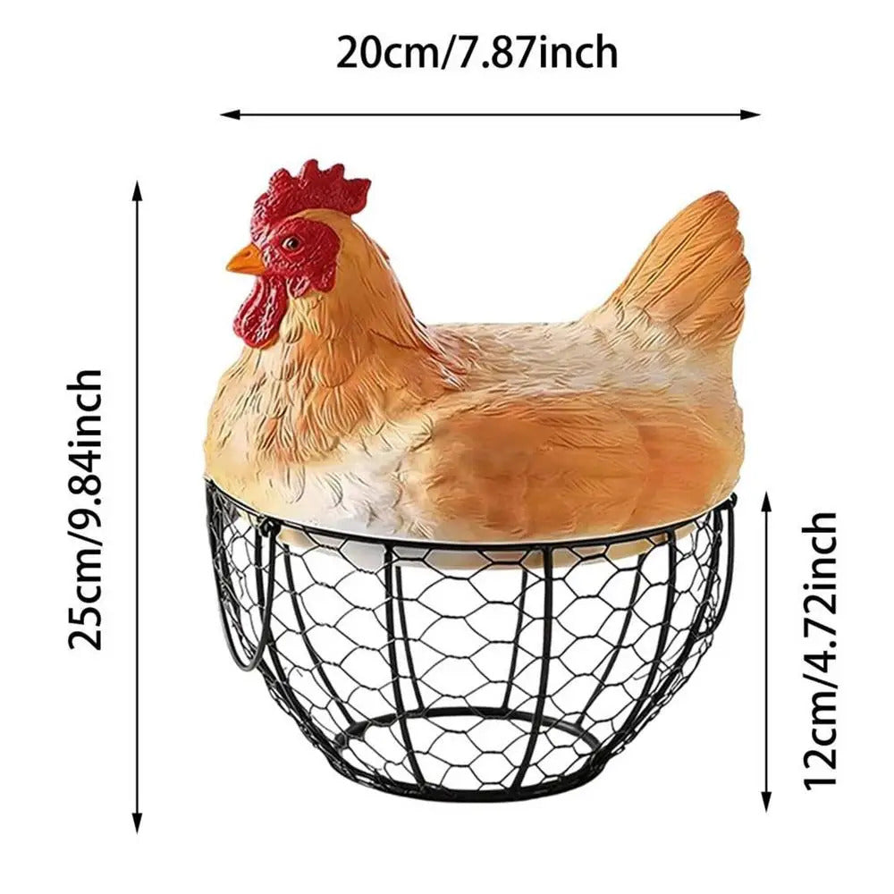 Vintage Metal Organizer Egg Gathering Basket - Additional View