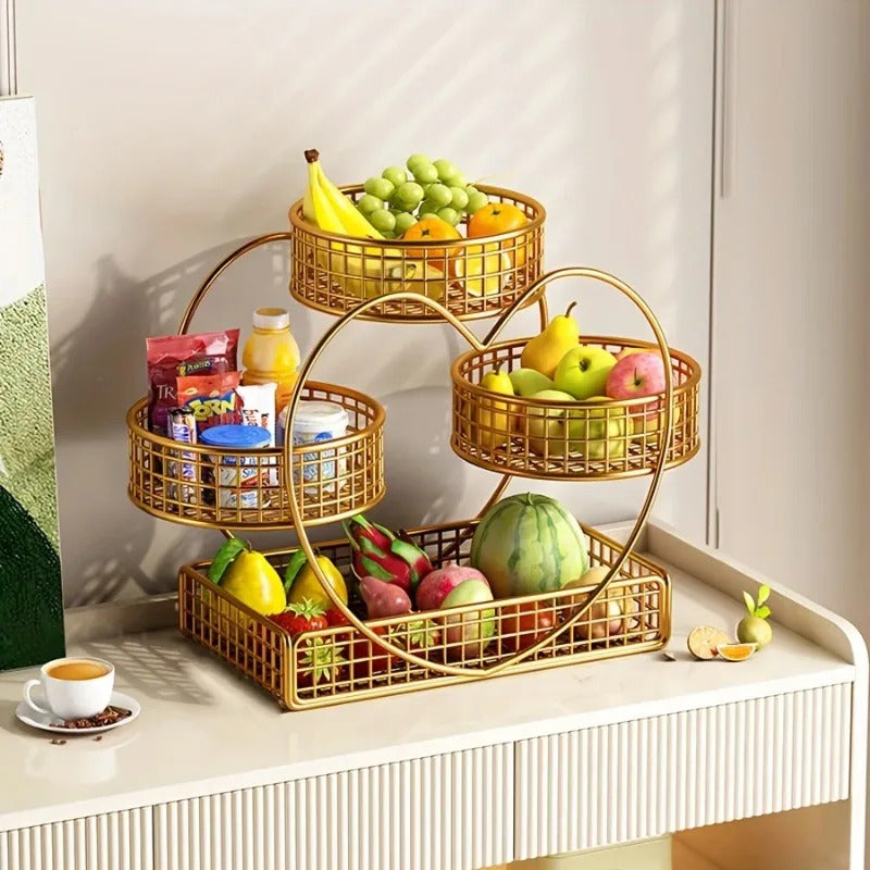 3 Tier Heart-shaped Fruit Basket - Detail View