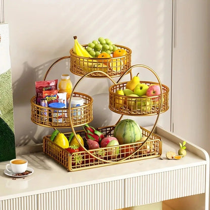 3 Tier Heart-shaped Fruit Basket - Detail View