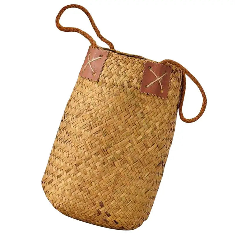 Woven Rattan Flower Basket Handheld Storag - In Use