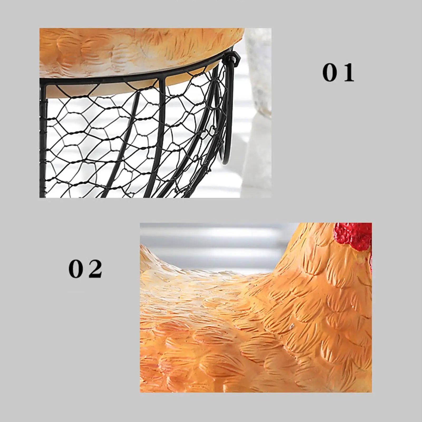 Vintage Metal Organizer Egg Gathering Basket - Dimensions
