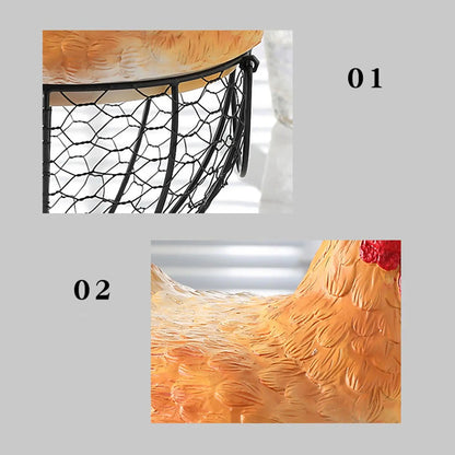 Vintage Metal Organizer Egg Gathering Basket - Dimensions