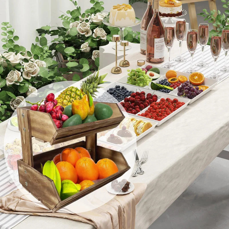 2-Tier Fruit Basket Kitchen Storage - Front View